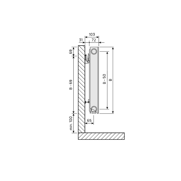 Purmo Plan Ventil Compact Flex FCVF21s 500x400
