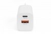Digitus Ładowarka sieciowa zasilacz 1x USB-A 12W 1x USB-C 18W PD 3.0 max. 30W Biała