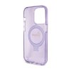 Guess Ring Stand Script Glitter MagSafe - Etui iPhone 15 Pro Max (fioletowy)
