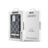 DKNY Leather Checkered Mono Pattern & Printed Stripes - Etui iPhone 14 Pro (czarny)