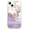 Guess Liquid Glitter Flower – Etui iPhone 13 mini (fioletowy)