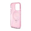 Guess Ring Stand Script Glitter MagSafe - Etui iPhone 15 Pro (różowy)