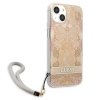 Guess Flower Cord - Etui ze smyczką iPhone 13 mini (Gold)