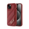 Karl Lagerfeld Diagonal Quilted Script - Etui iPhone 15 / 14 / 13 (czerwony)