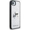 Karl Lagerfeld Fixed Glitter Karl & Choupette Heads Metal Pin - Etui do iPhone 16e (srebrny)