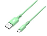 TB Kabel USB-USB C 1m silikonowy zielony Quick Charge 