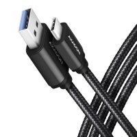 AXAGON BUCM3-AM20AB Kabel USB-C - USB-A 3.2 Gen 1, 2m, 3A, ALU, oplot, czarny 
