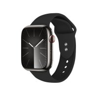 Crong Liquid - Pasek do Apple Watch 44/45/46/49 mm (czarny) 