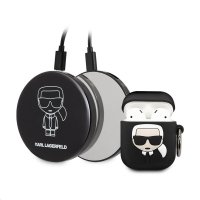 Karl Lagerfeld Bundle Ikonik – Zestaw etui do Apple Airpods 1 / 2 + Power Bank z lusterkiem 