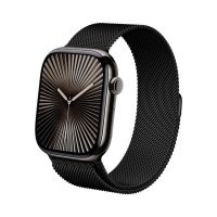 Crong Milano Steel - Pasek ze stali nierdzewnej do Apple Watch 44/45/46/49 mm (czarny) 
