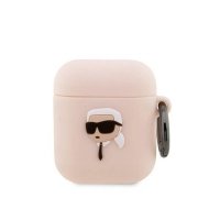 Karl Lagerfeld Silicone NFT Karl Head 3D - Etui AirPods 1/2 gen (różowy) 