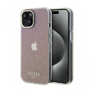Guess IML Faceted Mirror Disco Iridescent - Etui iPhone 15 (różowy)
