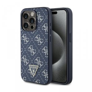 Guess 4G Triangle Metal Logo - Etui iPhone 15 Pro (niebieski)