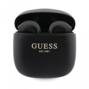 Guess True Wireless Script Logo BT5.3 - Słuchawki TWS + etui ładujące (czarny)