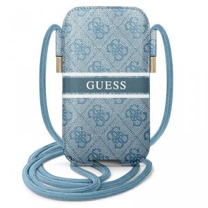 Guess 4G Printed Stripe Pouch - Torebka na telefon S/M max 6.1 (niebieski)