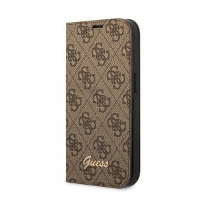 Guess 4G Metal Camera Outline Booktype Case - Etui iPhone 14 Pro Max (brązowy)