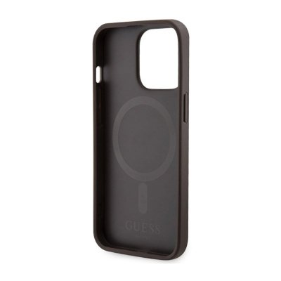 Guess 4G Printed Stripes MagSafe - Etui iPhone 13 Pro (Brązowy)