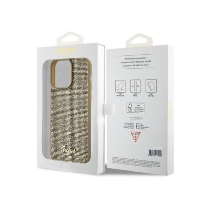 Guess Disco Metal Script - Etui iPhone 15 Pro Max (złoty)