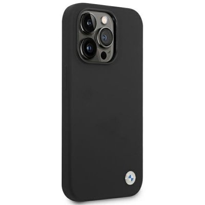 BMW Liquid Silicone Case Metal Logo – Etui iPhone 14 Pro Max (Czarny)