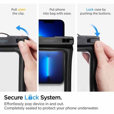 Spigen A610 Universal Waterproof Float Case - Etui do smartfonów do 6.9&quot; (Czarny)