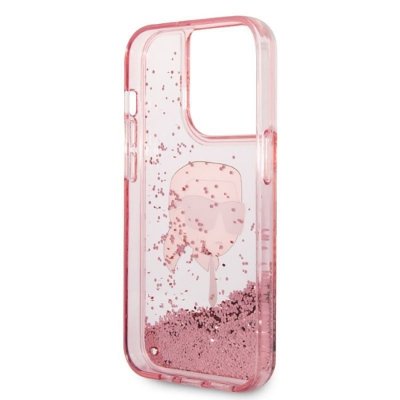 Karl Lagerfeld Liquid Glitter NFT Karl&#039;s Head - Etui iPhone 14 Pro (różowy)