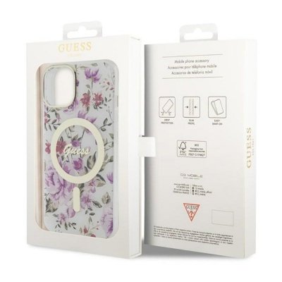 Guess Flower MagSafe - Etui iPhone 14 Plus (Przezroczysty)