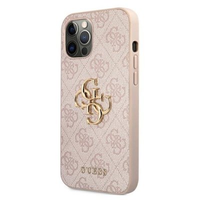Guess 4G Big Metal Logo - Etui iPhone 12 / iPhone 12 Pro (różowy)