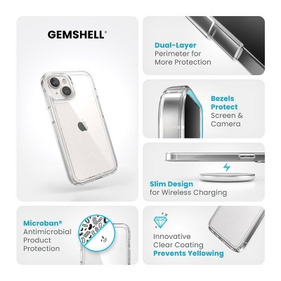 Speck Gemshell - Etui iPhone 16e / iPhone 15 / iPhone 14 / iPhone 13 (Clear)