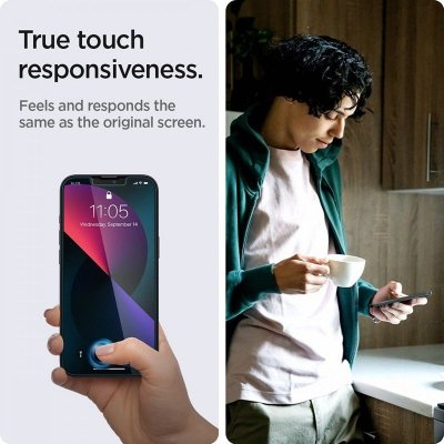 Spigen GLAS.TR EZ FIT Privacy 2-Pack - Szkło hartowane z filtrem prywatyzującym do iPhone 16e / iPhone 14 / iPhone 13 Pro / iPho