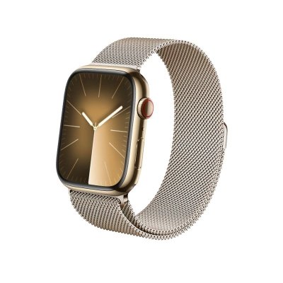 Crong Milano Steel – Pasek ze stali nierdzewnej do Apple Watch 44/45/46/49 mm (szampański)