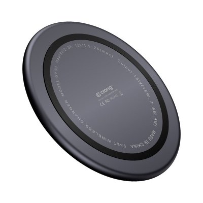 Crong PowerSpot Fast Wireless Charger – Aluminiowa ładowarka bezprzewodowa Qi 15W USB-C z powłoką ze szkła hartowanego (Shadow B