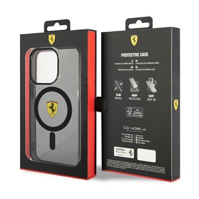 Ferrari Translucent MagSafe - Etui iPhone 14 Pro Max (Czarny)