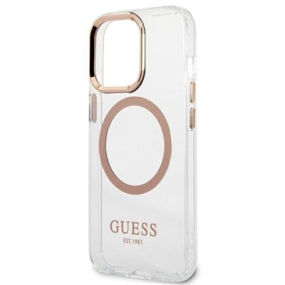 Guess Metal Outline Magsafe - Etui iPhone 13 Pro Max (przezroczysty / złoty)