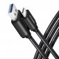 AXAGON BUCM3-AM20AB Kabel USB-C - USB-A 3.2 Gen 1, 2m, 3A, ALU, oplot, czarny 