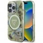 Guess Glitter Flowers Triangle Buttons MagSafe - Etui do iPhone 16 Pro Max (zielony) 