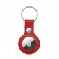 Crong Leather Case with Key Ring – Skórzane etui ochronne brelok do Apple AirTag (czerwony) 