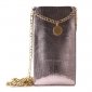 PURO GLAM Chain - Etui uniwersalne do smartfonów z 2 kieszeniami na karty w/gold chain XL (brązowy) 