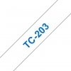 Taśma Brother TC-203. niebieski druk/biały podkład. laminowane. 7.7m. 12mm TC203