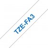 Taśma Brother TZE-FA3. niebieski druk/biały podkład. 3m. 12mm. prasowanka TZEFA3