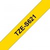 Taśma Brother TZE-S621, czarny druk/żółty podkład, laminowane, 8m, 9mm, mocny klej