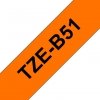 Taśma Brother TZE-B51. czarny druk/jaskrawopomaranczowy podkład. laminowane. 5m. 24mm TZEB51