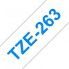 Taśma Brother TZE-263. niebieski druk/biały podkład. laminowane. 8m. 36mm TZE263