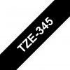 Taśma Brother TZE-345, biały druk/czarny podkład, laminowane, 8m, 18mm