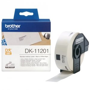 Brother etykiety papierowe 29mm x 90mm. biała. 400 szt.. DK11201. do drukarek typu QL DK11201