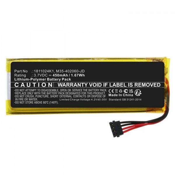 Części / CoreParts / zamiennik / Battery for Ingenico Payment  Terminal 1.67Wh Li-Pol 3.7V  450mAh 
