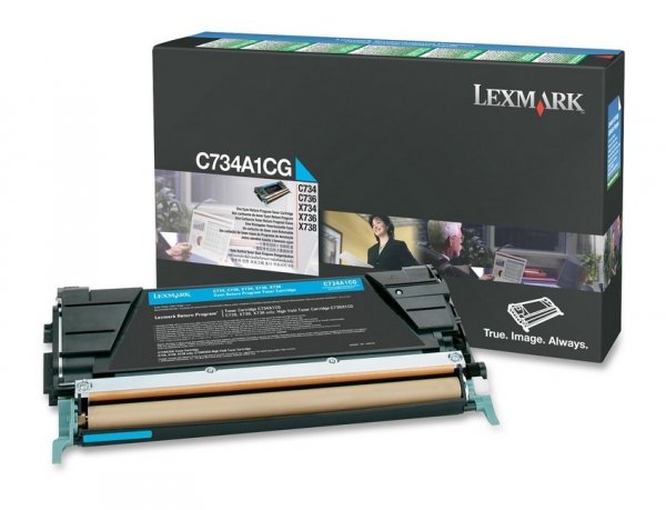 Toner Lexmark C734A1CG. cyan. 6000s. return. Lexmark C734. C736. X734. X736. X738 C734A1CG