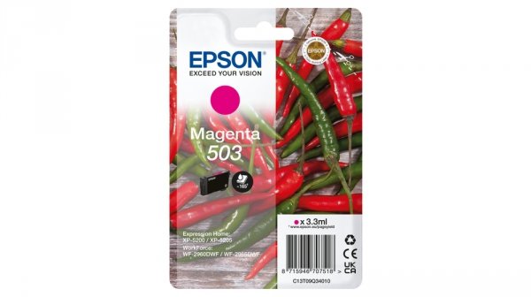 Epson oryginalny tusz / tusz C13T09Q34010, T09Q340, 503, magenta, 3.3ml, Epson XP-5200, XP-5205, WF-2960dwf, WF-2965dwf