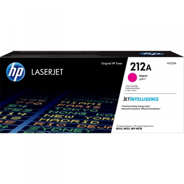 HP oryginalny toner W2123A, magenta, 4500s, HP 212A, HP Color LaserJet Enterprise M554dn,M555dn,M555x, O