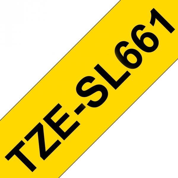 Taśma Brother TZE-SL661, czarny druk/żółty podkład, laminowane, 8m, 36mm