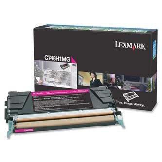 Lexmark oryginalny toner C748H1MG. magenta. 10000s. return. high capacity. Lexmark C748DE. C748DTE. C748E C748H1MG